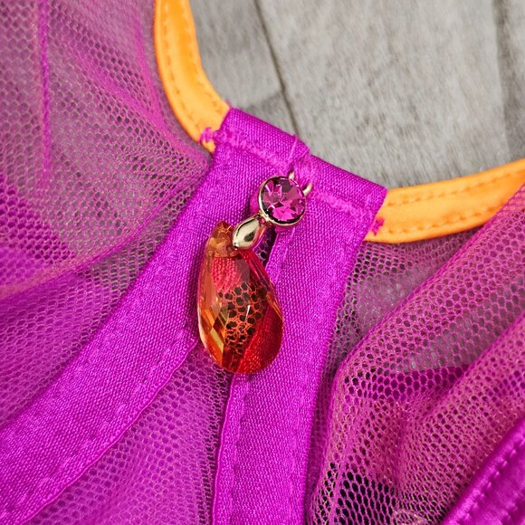 Honey Birdette Saskia Magenta Sheer Mesh Bra Size 32DDD/F - Picture 6 of 6